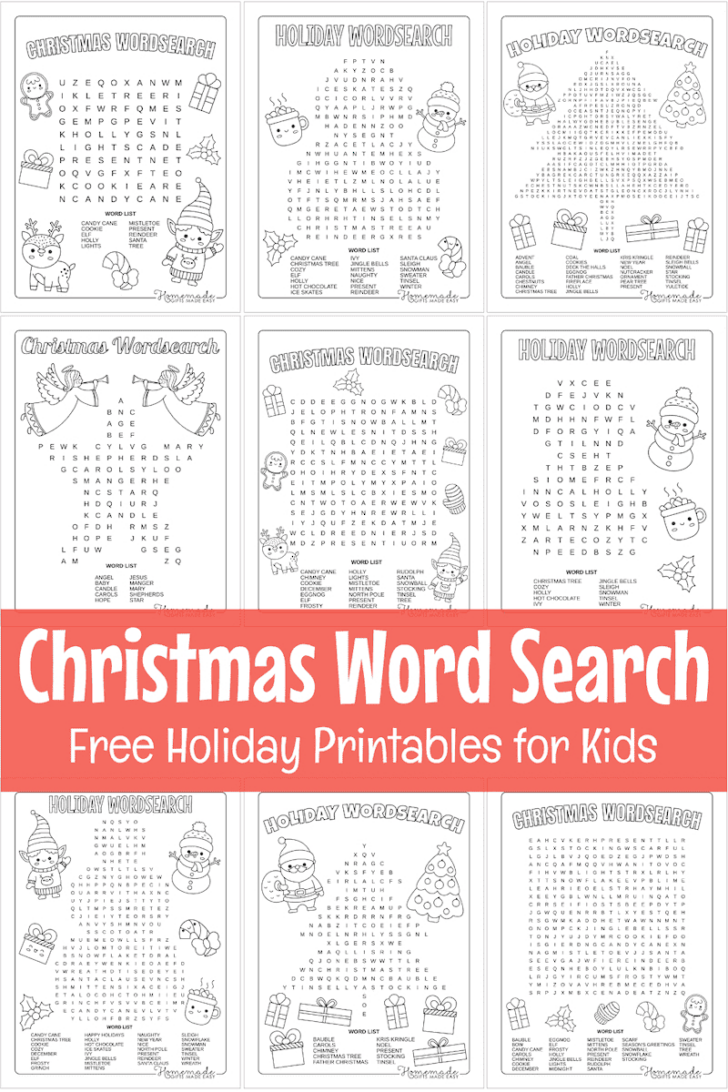 Christmas Word Search Middle School