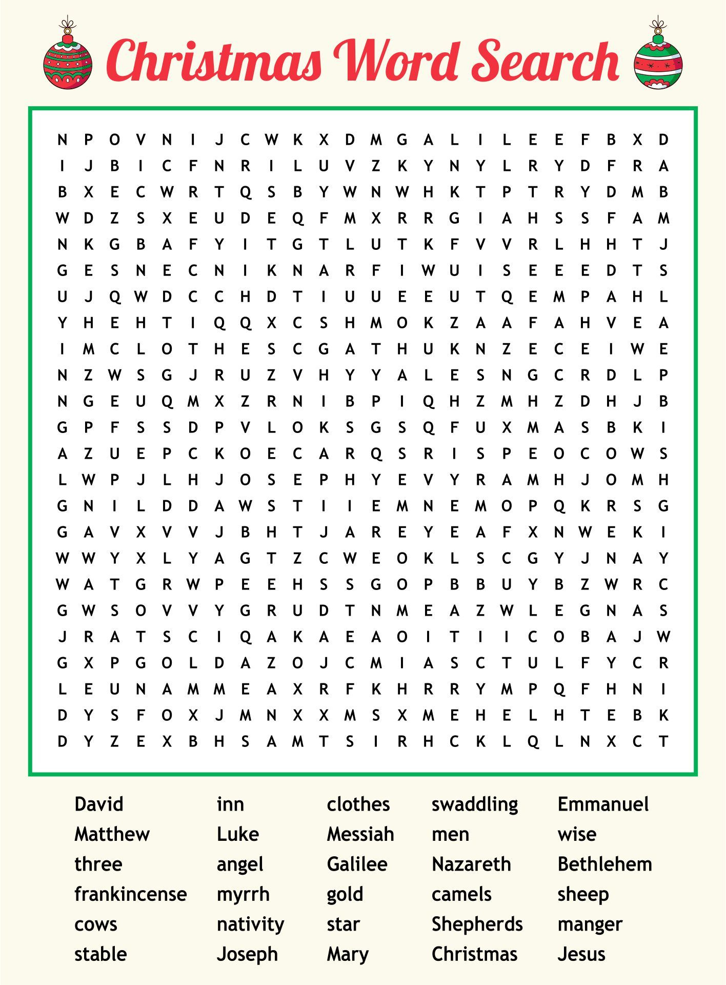 Big Christmas Word Searches - 15 Free Pdf Printables | Printablee for Giant Christmas Word Search Answers