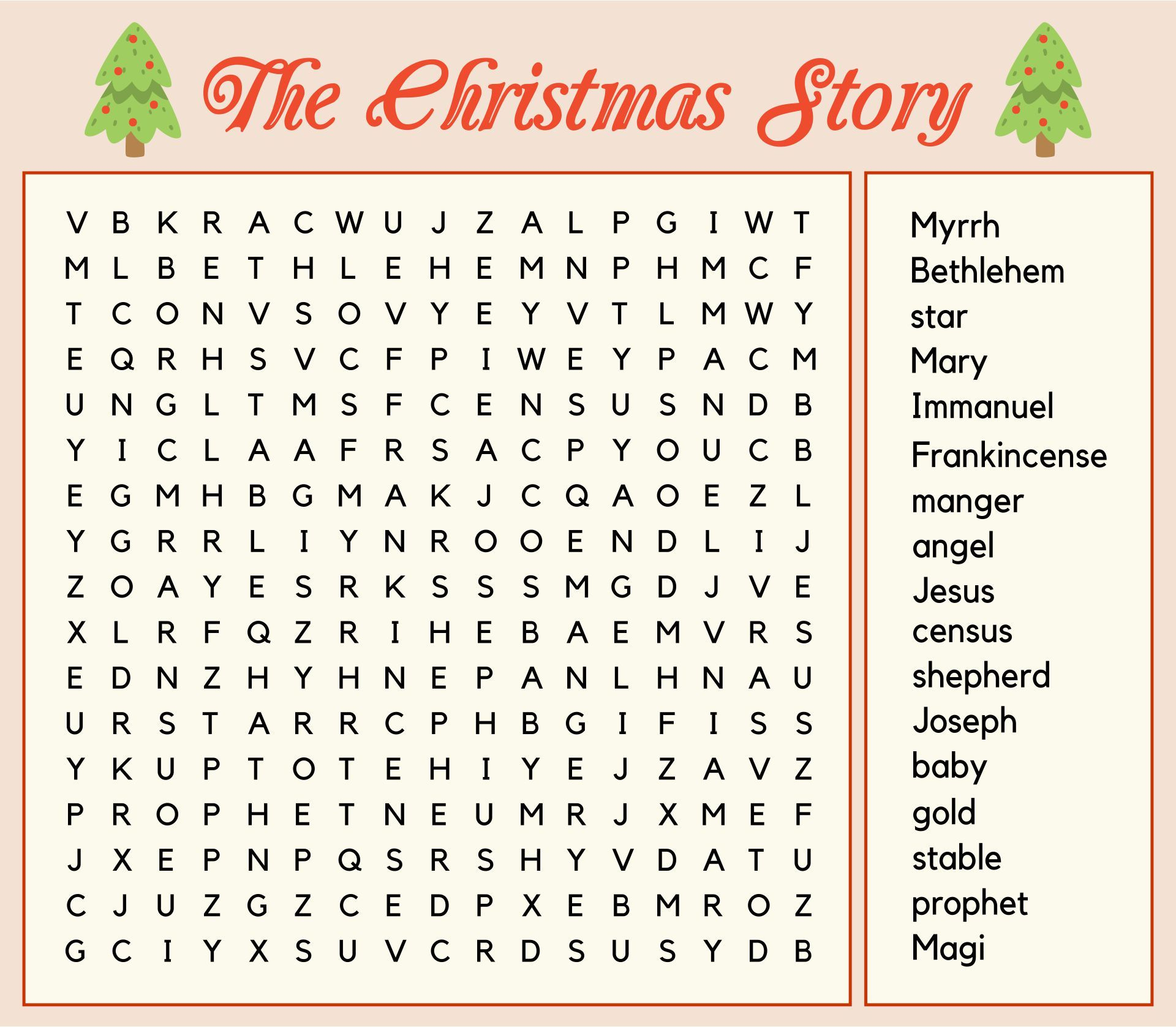 Big Christmas Word Searches - 15 Free Pdf Printables | Printablee pertaining to Christmas Story Word Search