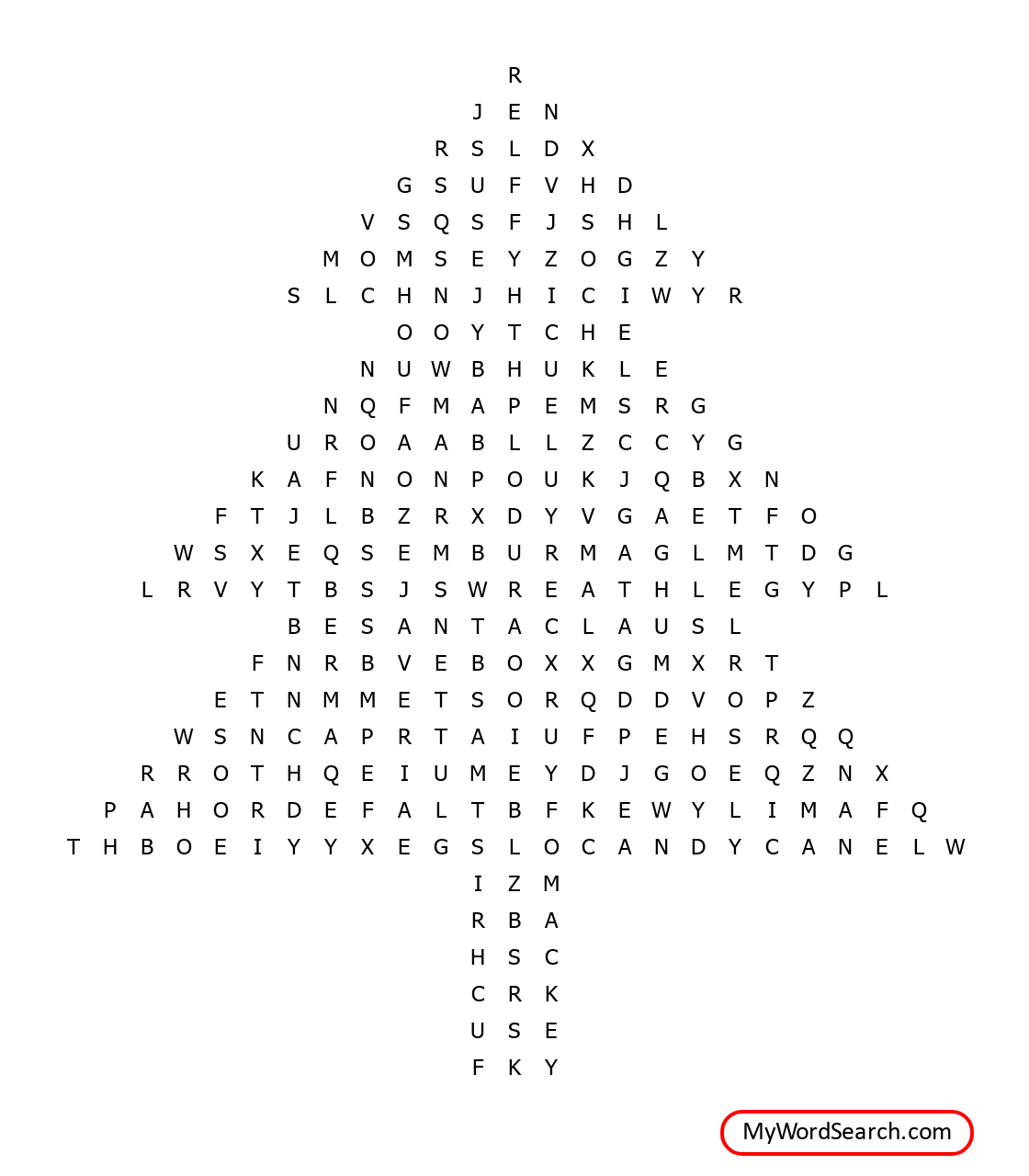 Christmas Eve Word Search inside Christmas Eve Word Search