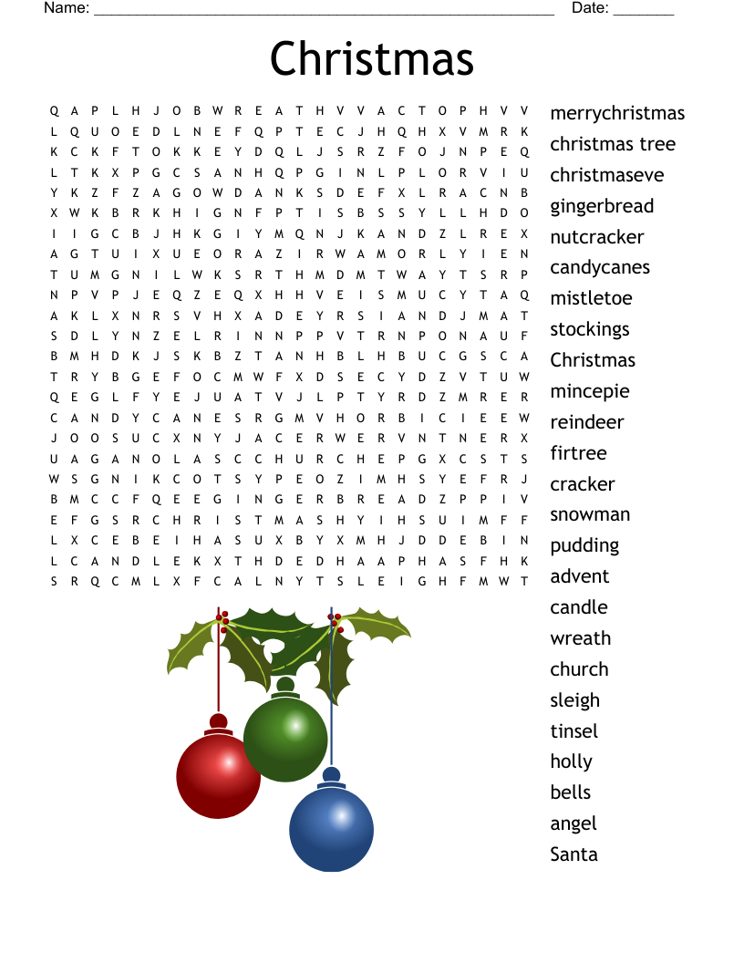 Christmas Eve Word Search - Wordmint in Christmas Eve Word Search