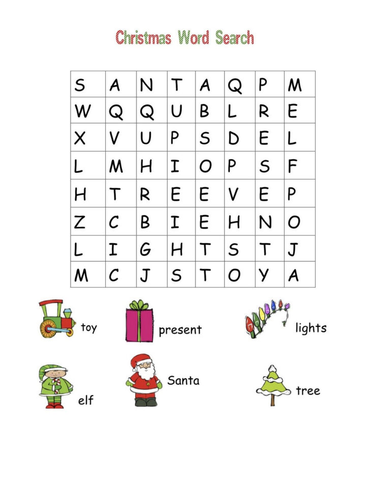 Christmas Word Searches Easy