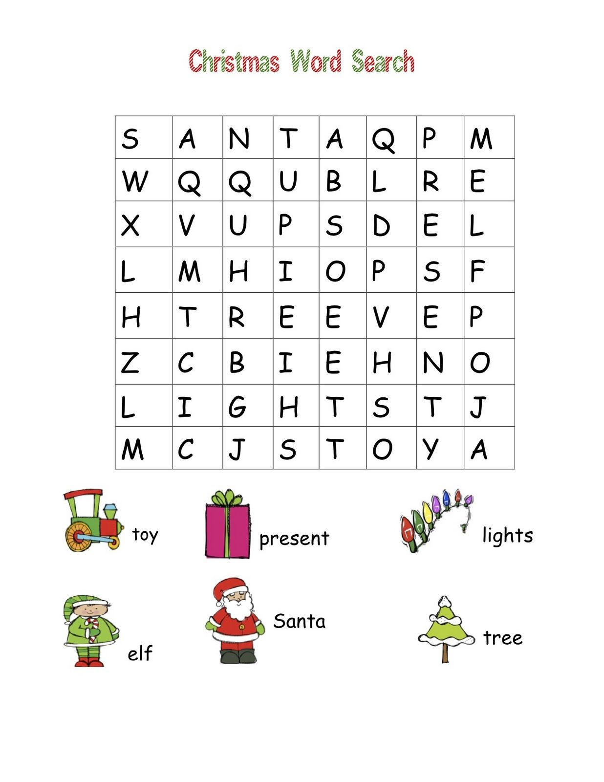 Christmas Grateful Wordsearch Easy Version for Christmas Word Searches Easy