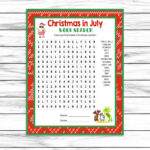 Christmas In July Word Search, Party Game, Word Find Game, For In Christmas In July Word Search