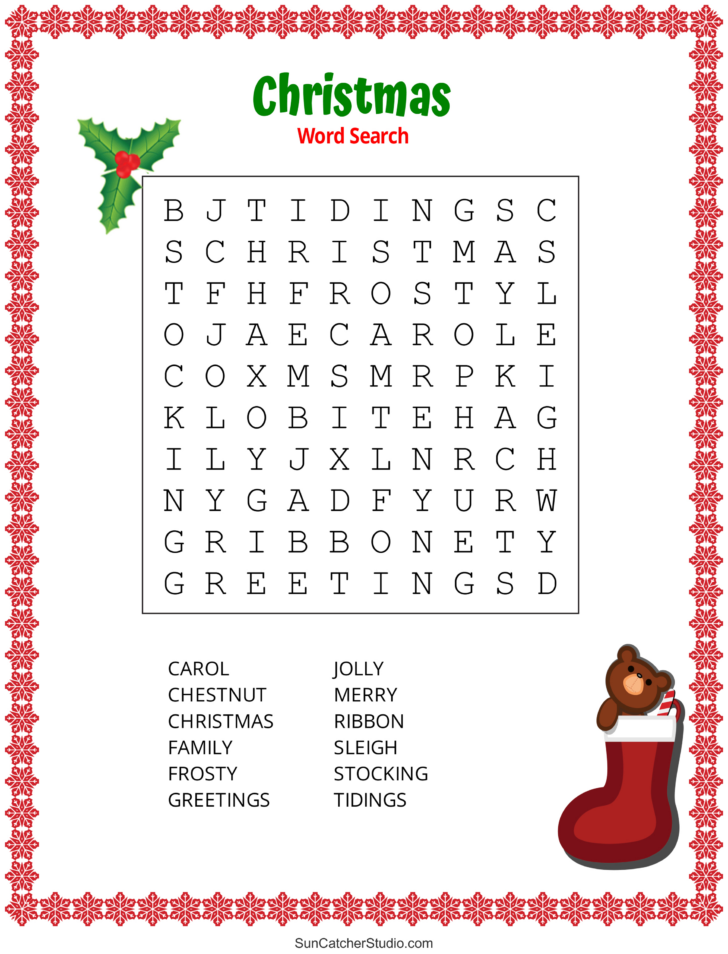 Christmas Word Search Large Print