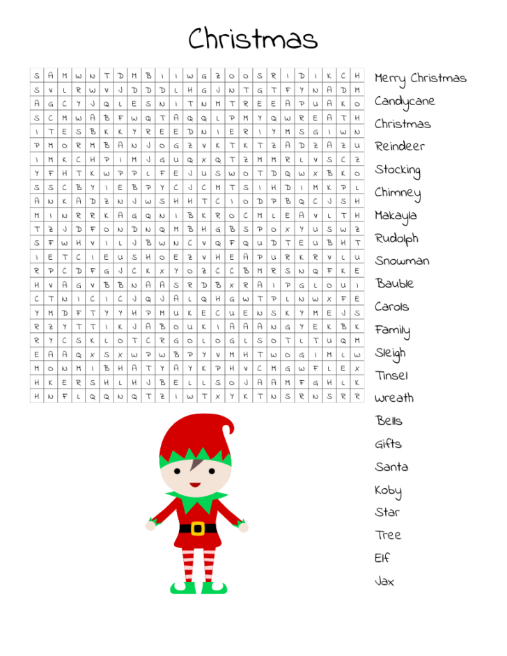 Christmas Science Word Search