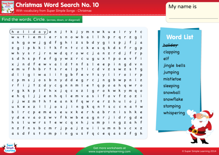 Christmas Song Word Search