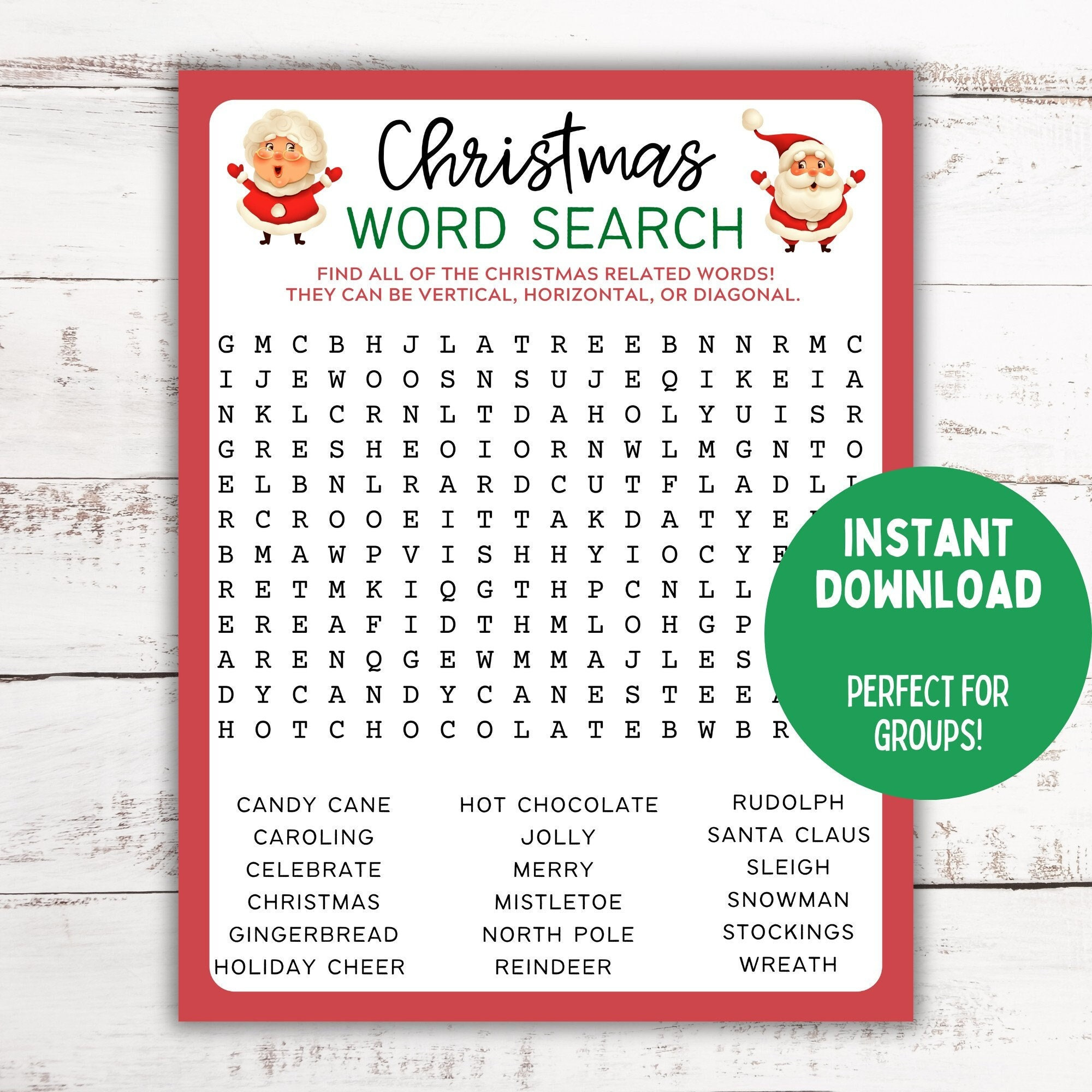 Christmas Word Search Christmas Game For Kids Printable in 247 Word Search Christmas