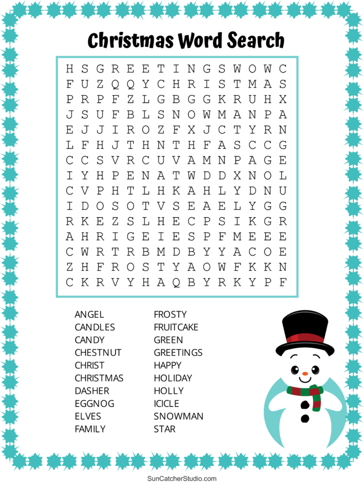 Printable Word Search Christmas