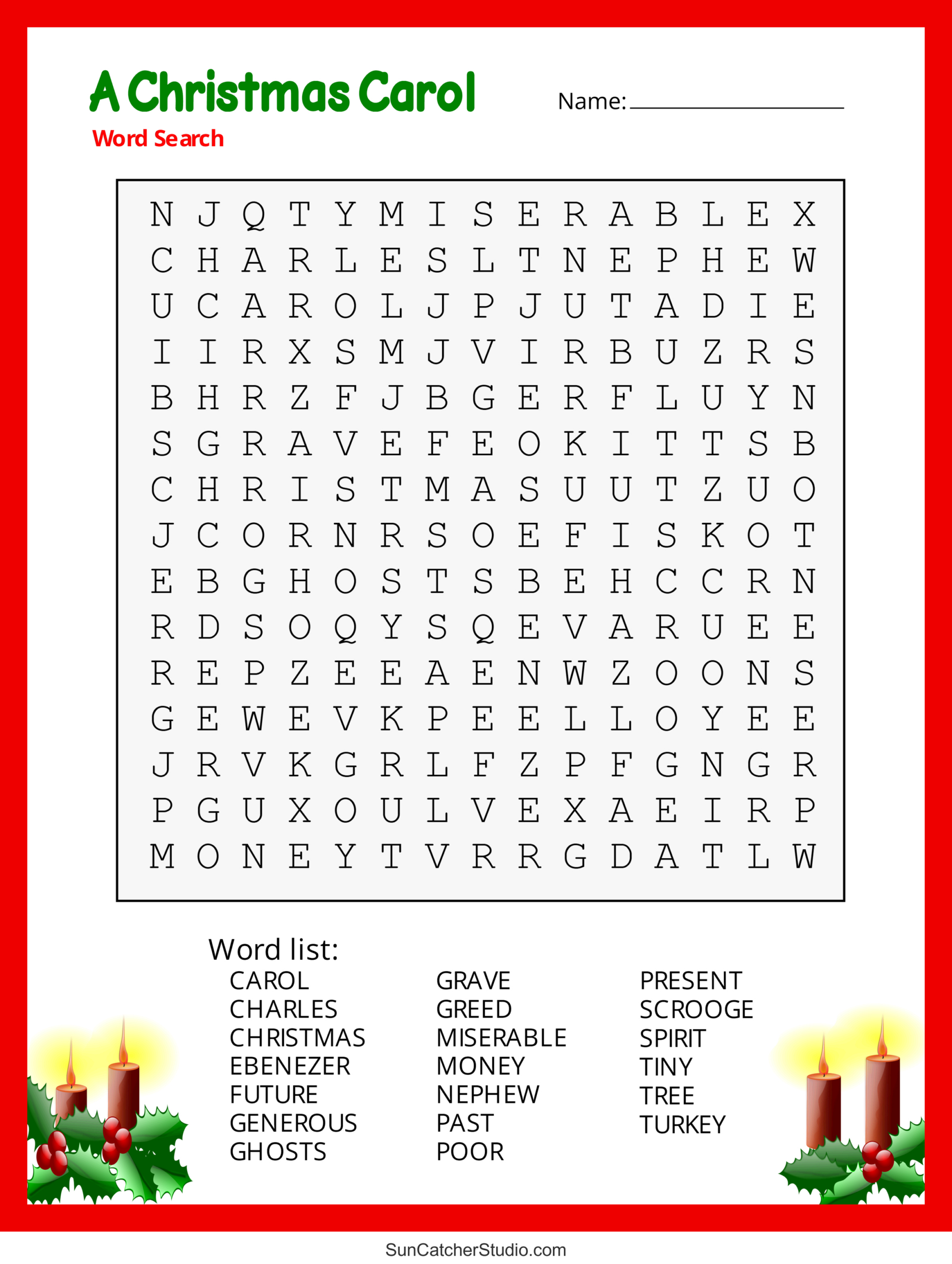 Christmas Word Search (Free Printable Pdf Puzzles) – Diy Projects with Christmas Carol Word Search Answer Key