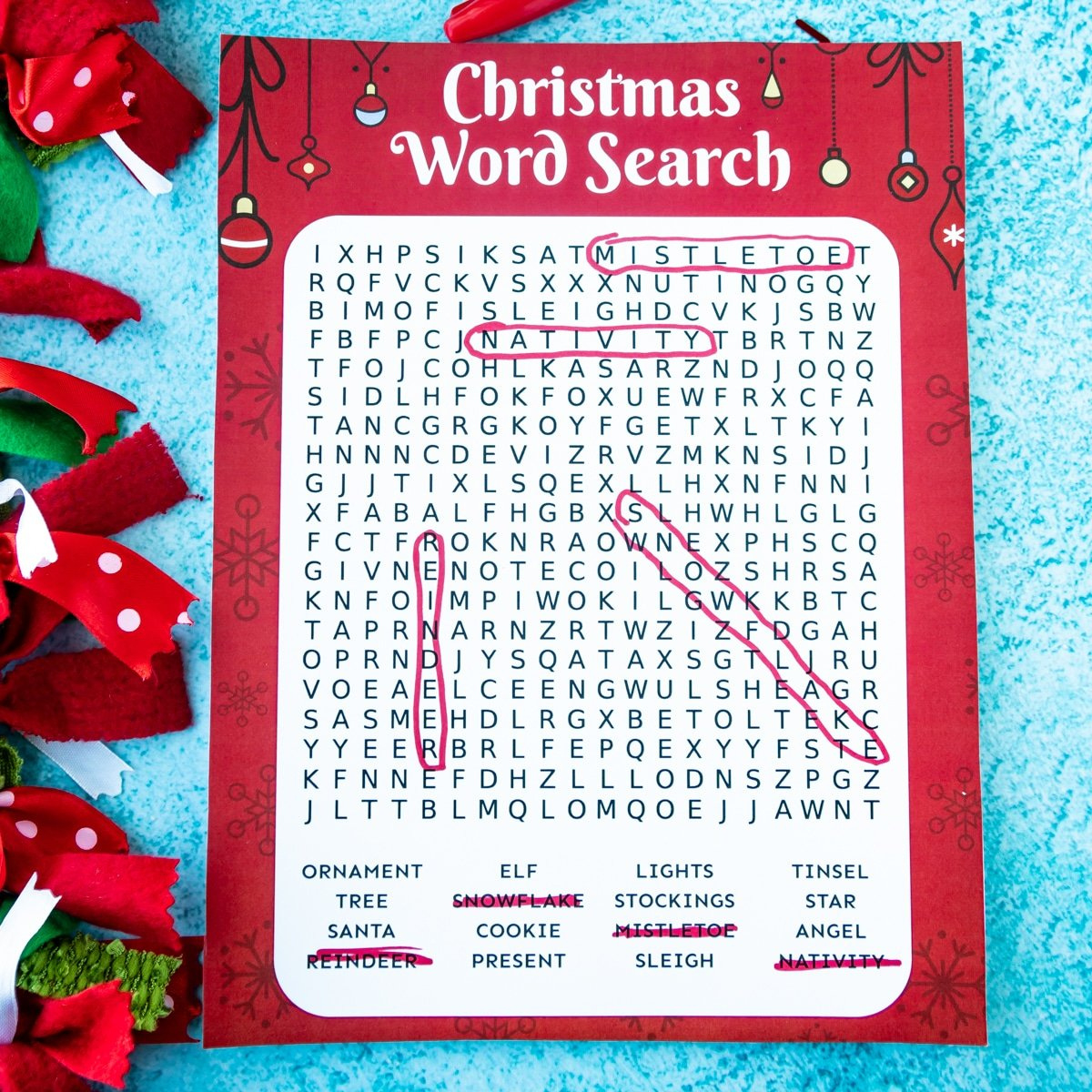 Christmas Word Search {Free Printable!} - Play Party Plan throughout Christmas Treats Word Search Answers