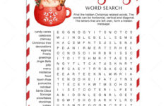 Christmas Word Search Printable With Hidden Message | Printable within Word Search Game Christmas