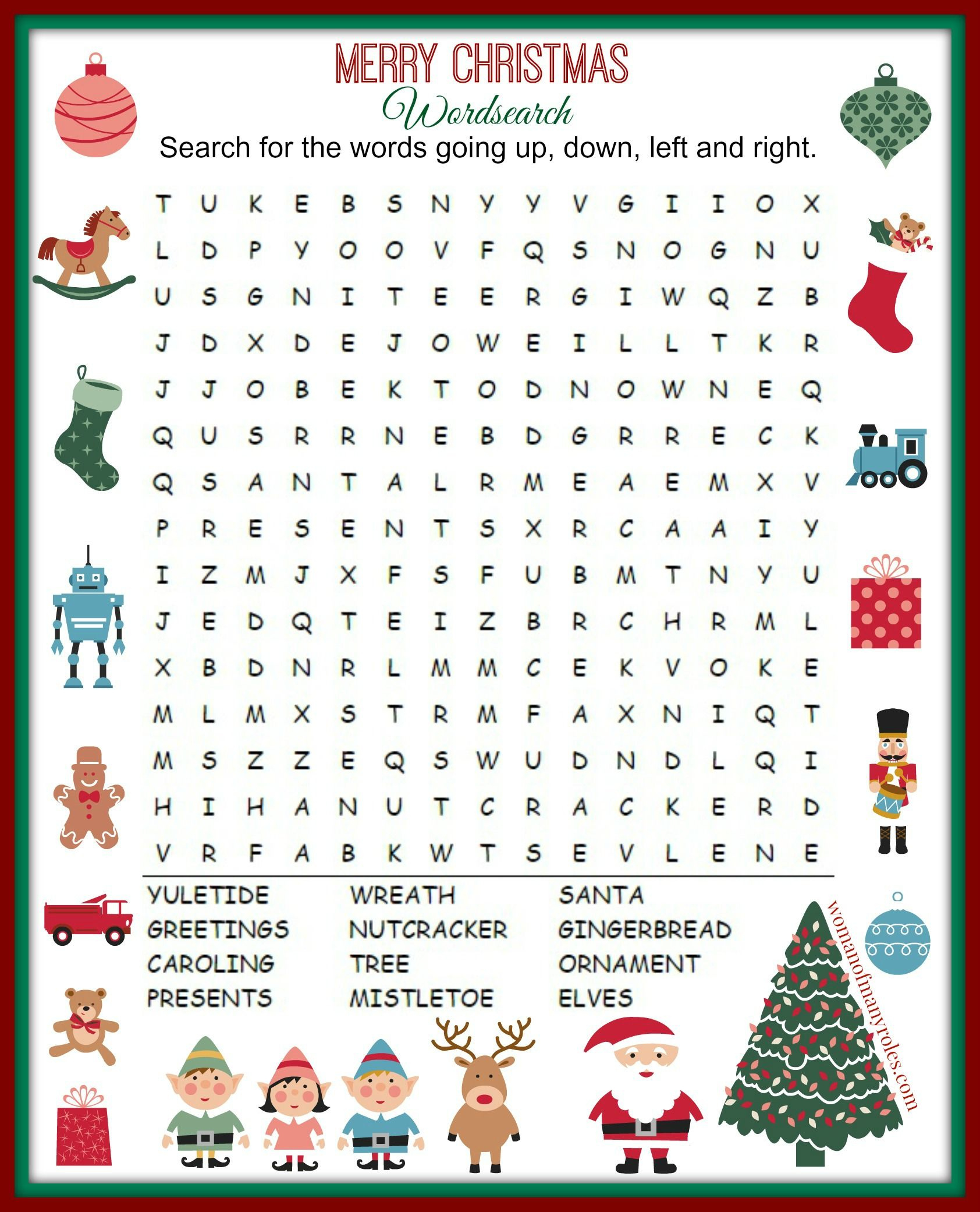 Christmas Word Search Printable with regard to Childrens Christmas Word Search