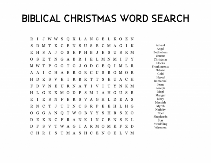 Christmas Word Search Bible