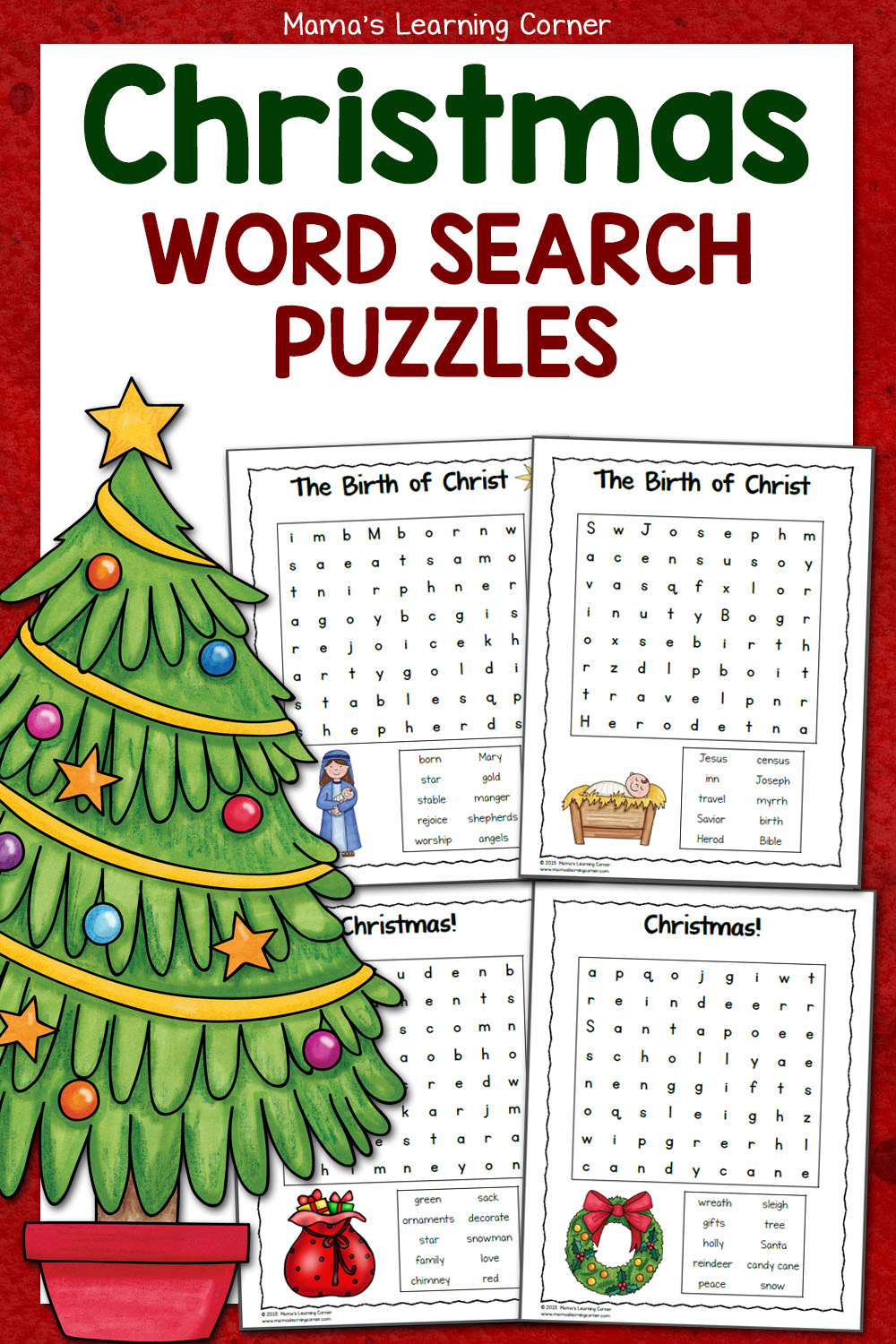 Christmas Word Search Puzzles - Mamas Learning Corner throughout Free Christmas Word Search Puzzles