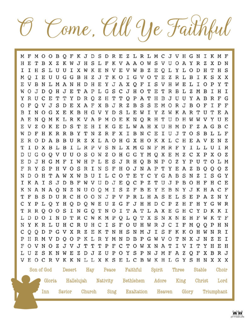 Christmas Word Searches - 25 Free Printables | Printabulls for Adult Christmas Word Search Printable