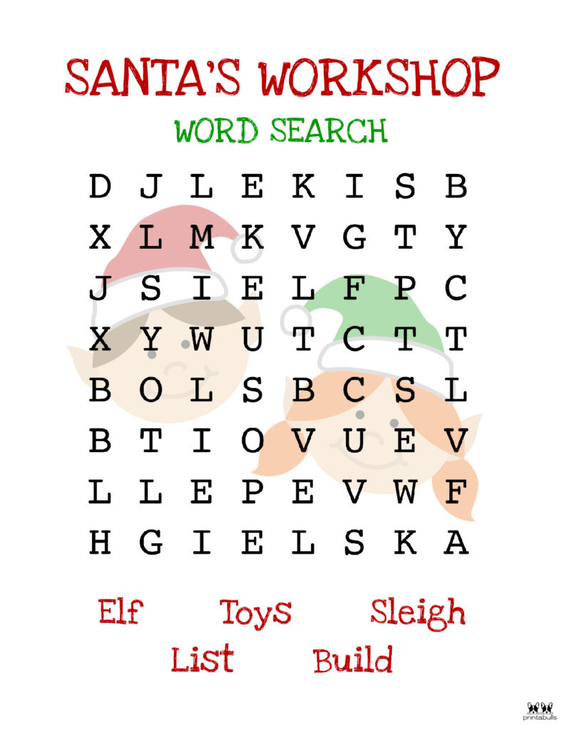 Christmas Word Searches - 25 Free Printables | Printabulls for Easy Christmas Word Search