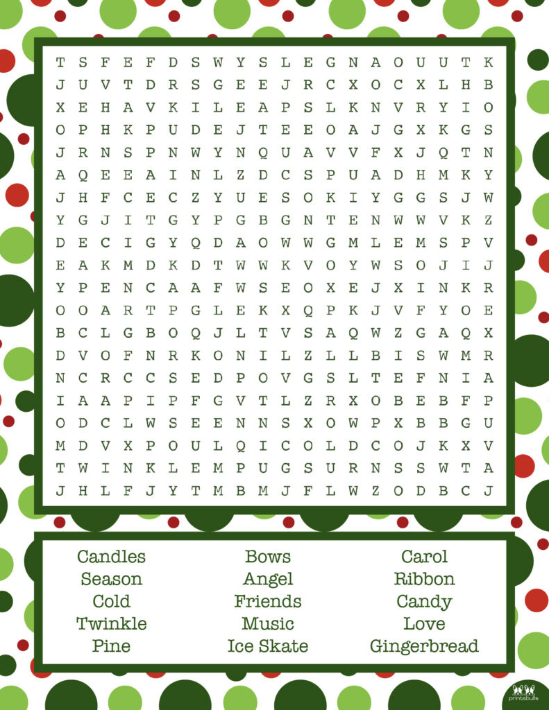 Christmas Word Searches - 25 Free Printables | Printabulls intended for Free Printable Difficult Hard Christmas Word Search