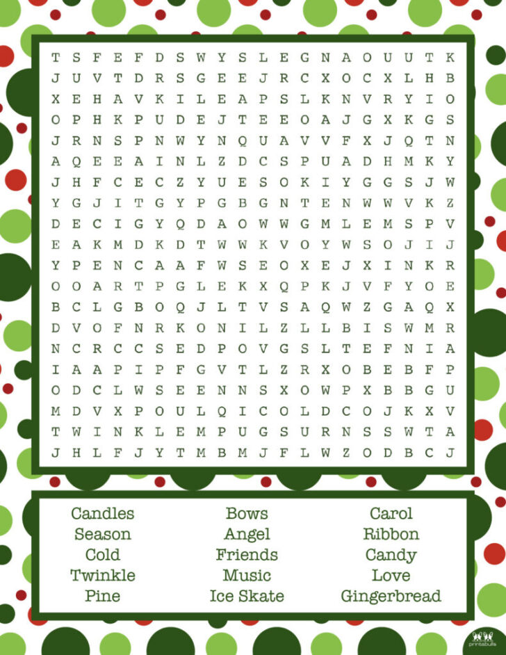 Free Printable Hard Christmas Word Search