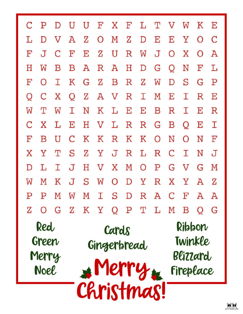 Christmas Word Searches - 25 Free Printables | Printabulls with Free Printable Christmas Word Search For High School Students