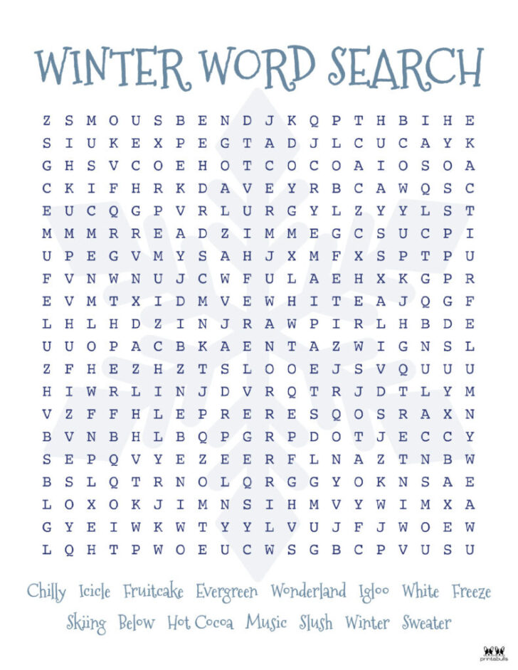 Adult Christmas Word Search Printable