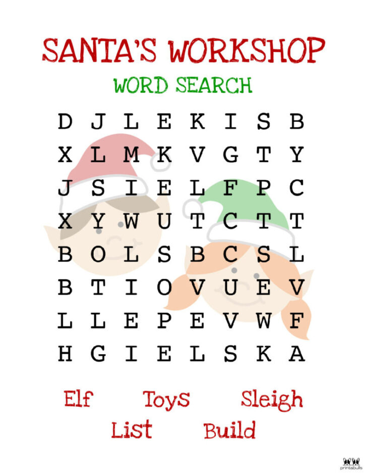 Easy Word Search Christmas