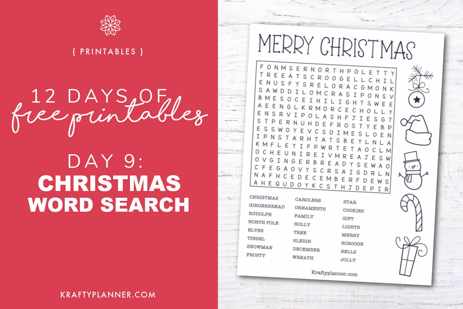 Day 9: Christmas Word Search {12 Days Of Free Christmas Printables inside 12 Days Of Christmas Word Search Answers