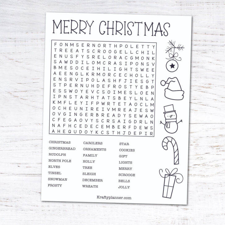 Christmas Word Search Printable Free