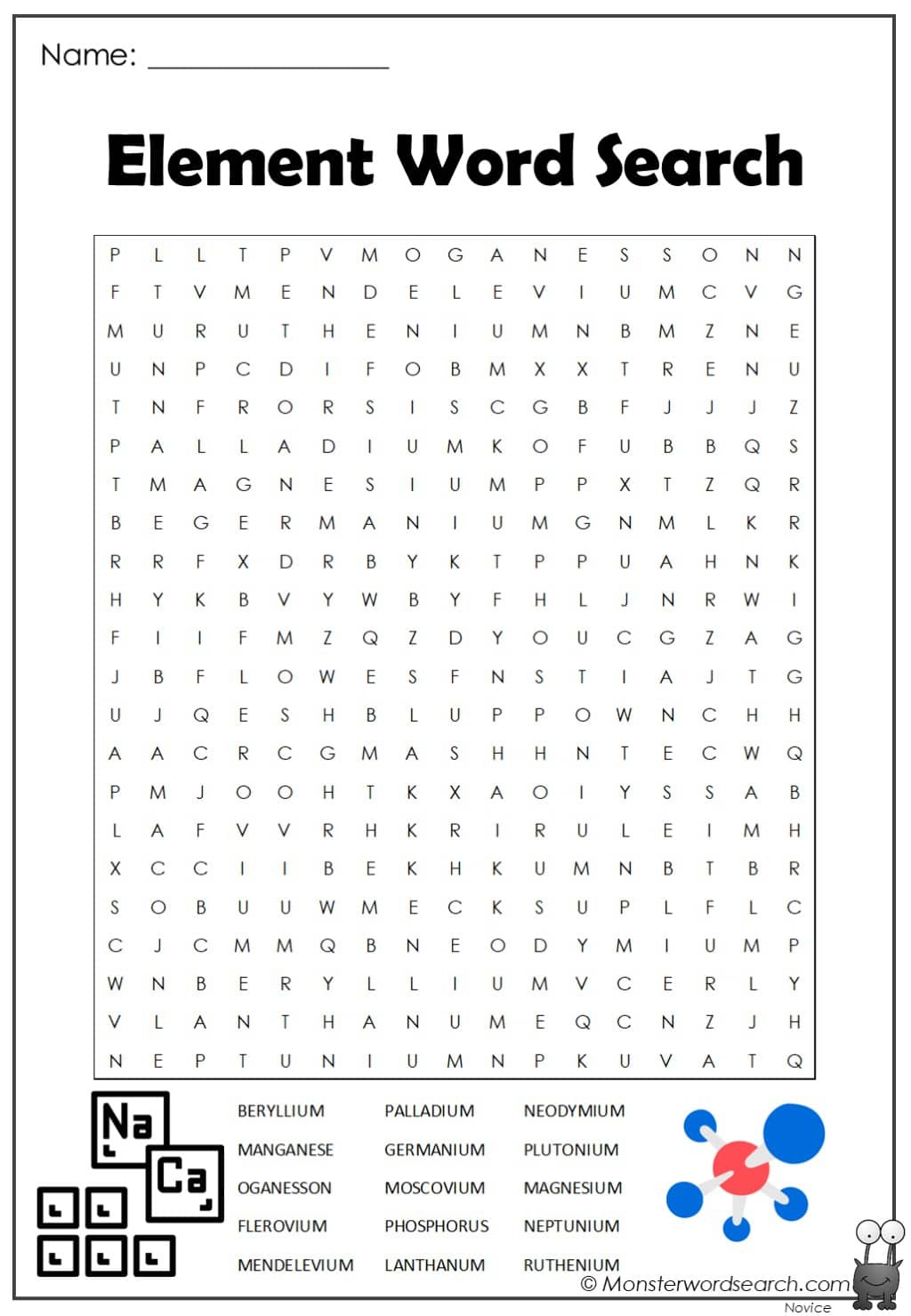 Element Word Search - Monster Word Search regarding Christmas Element Word Search