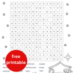 Free Printable Christmas Nativity Word Search   Out Upon The Waters For Christmas Word Search Nativity