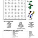 French Christmas Word Search Regarding Christmas French Word Search