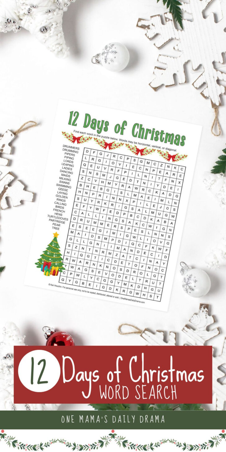 12 Days Of Christmas Word Search