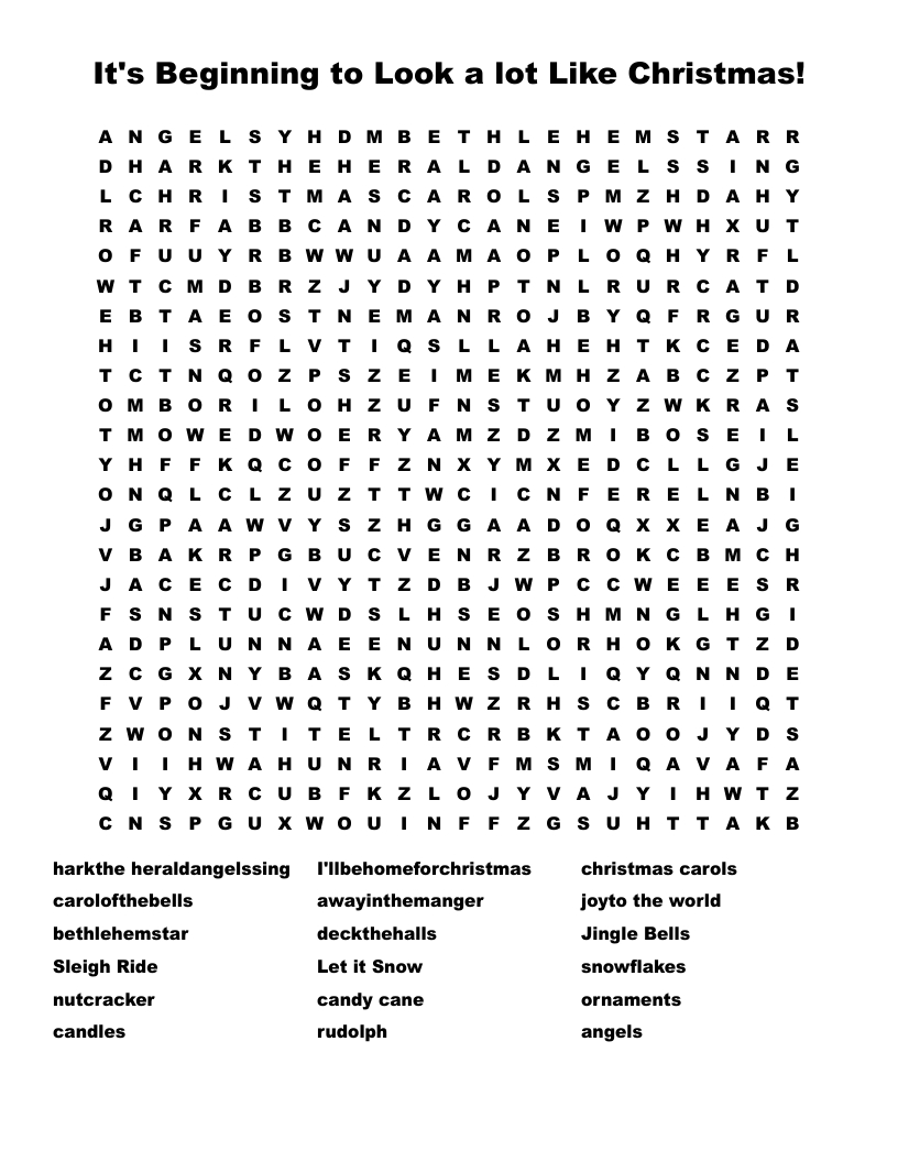 It&amp;#039;S Beginning To Look A Lot Like Christmas! Word Search - Wordmint in Christmas Science Word Search