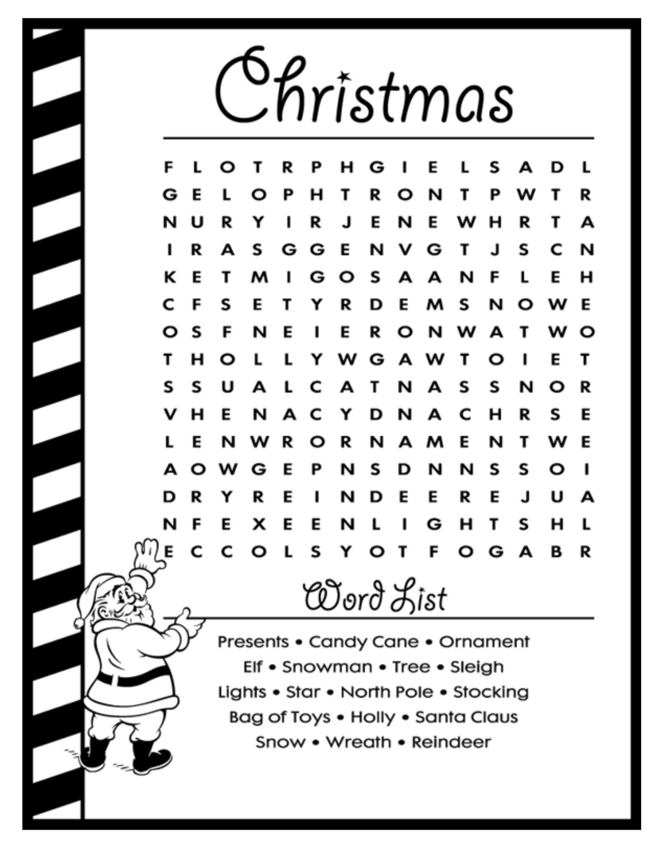 Pin Page in Christmas Word Search Coloring Pages