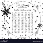 Printable Christmas Word Search Puzzle Royalty Free Vector Inside Word Search Puzzles For Christmas Printable