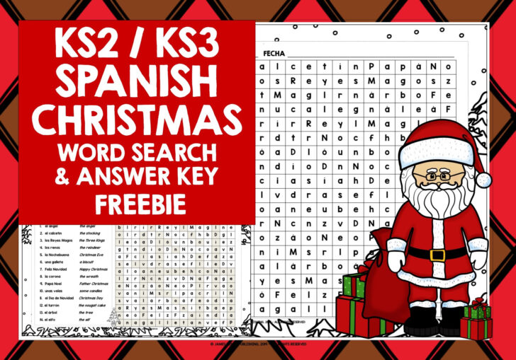 Spanish Word Search Christmas