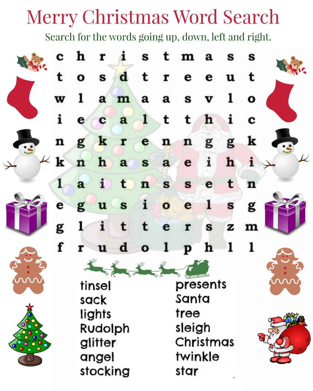 Word Search Worksheets To Print For Kids | 101 Activity within Christmas Decorating Word Search