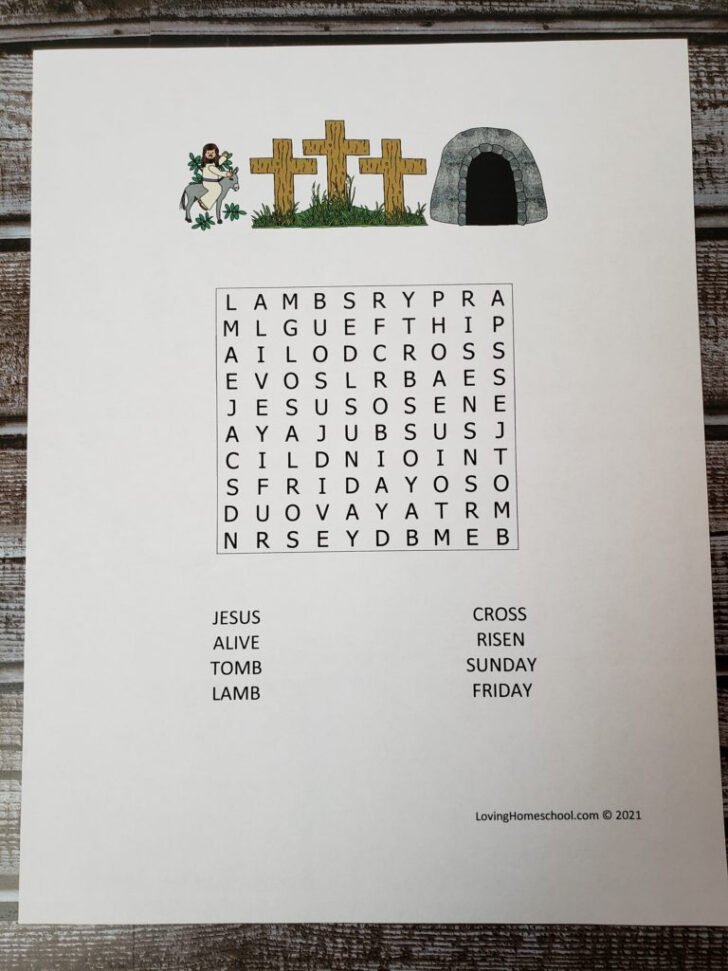 Easter Word Search Christian