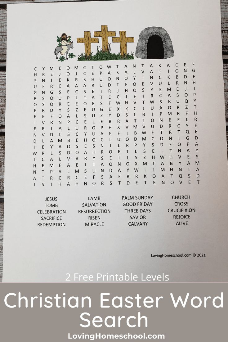 Christian Easter Word Search - Lovinghomeschool intended for Easter Word Search Jesus