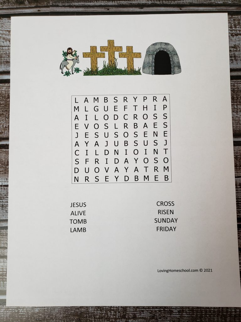 Christian Easter Word Search - Lovinghomeschool regarding Easter Word Search Jesus