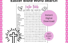 Easter Bible Word Search Game Easter Celebration Printable Game throughout Easter Bible Word Search
