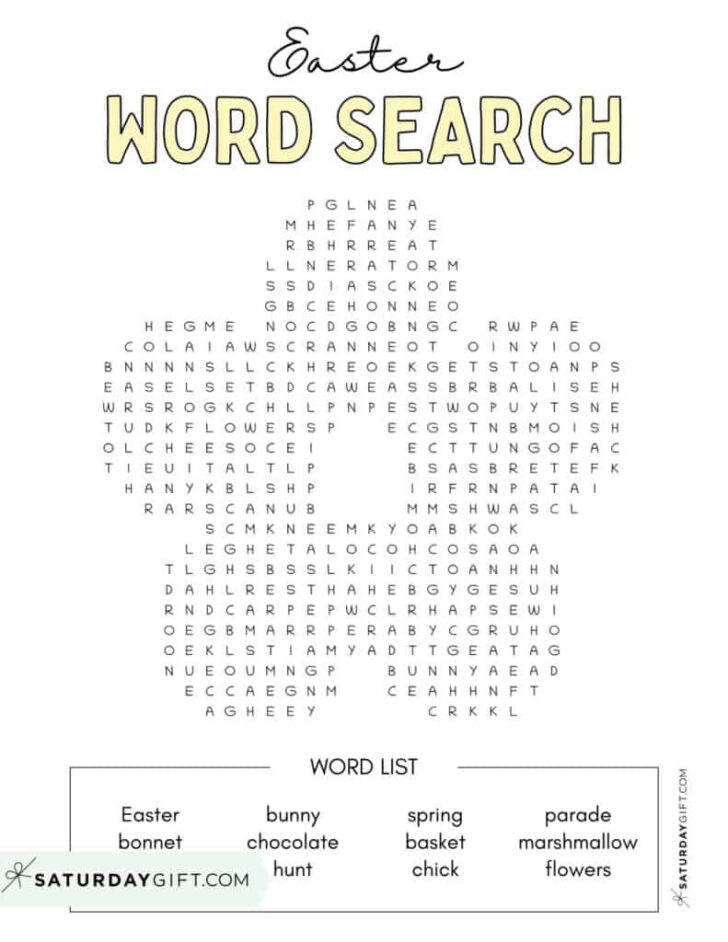 Christian Easter Word Search Printable