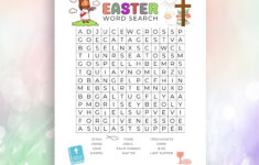 Religious Easter Word Search, Printable Preschool Activity Sheet within Easter Church Word Search