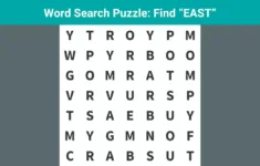 Word Search Puzzle: Find The Word 'East' In 6 Seconds! regarding East Word Search