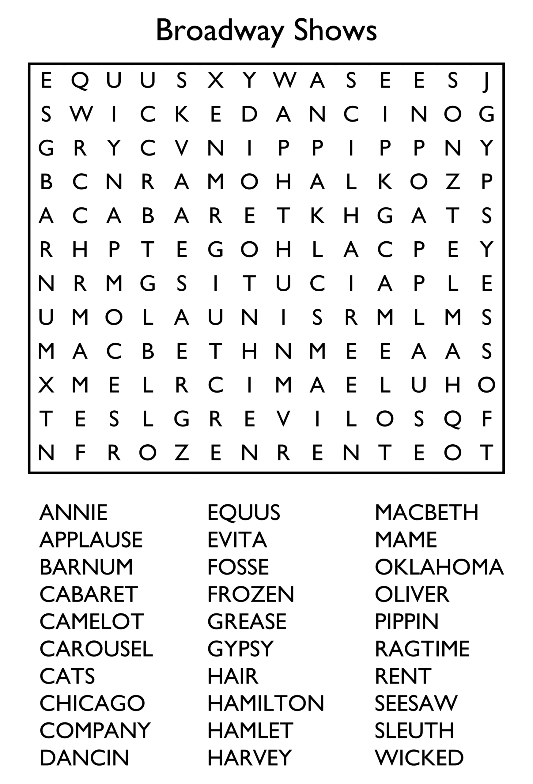 10 Free Printable Word Search Puzzles for Jumbo Printable Word Search