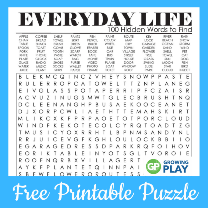 Word Searches For Adults Free Printable