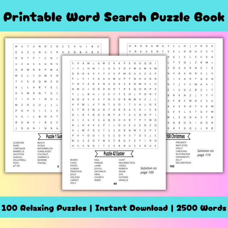 Printable Word Search Puzzle Book Printable Word Search Puzzle Book