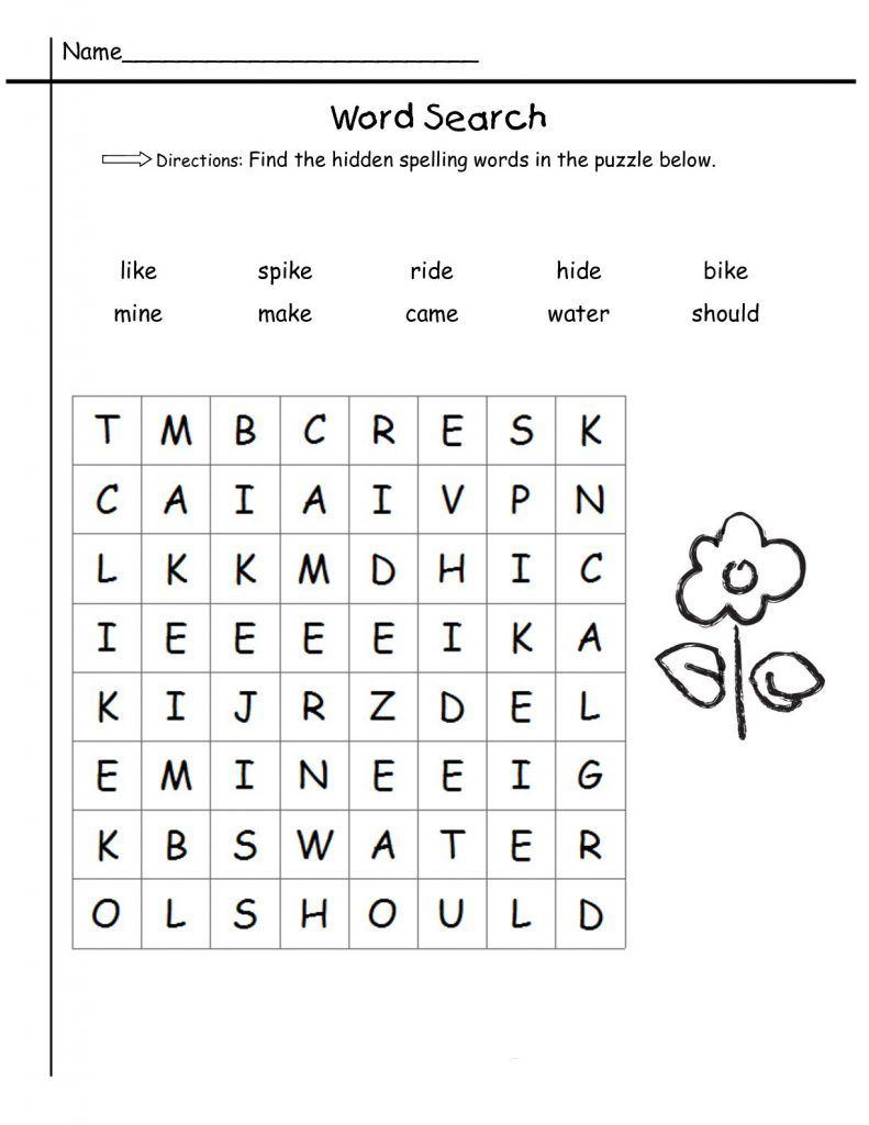 1St Grade Word Search - Best Coloring Pages For Kids in Printable Word Search For Grade 1