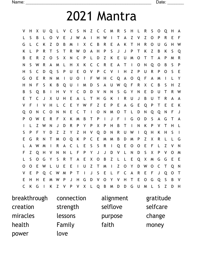 2021 Mantra Word Search - Wordmint intended for Printable Word Search Puzzles 2021