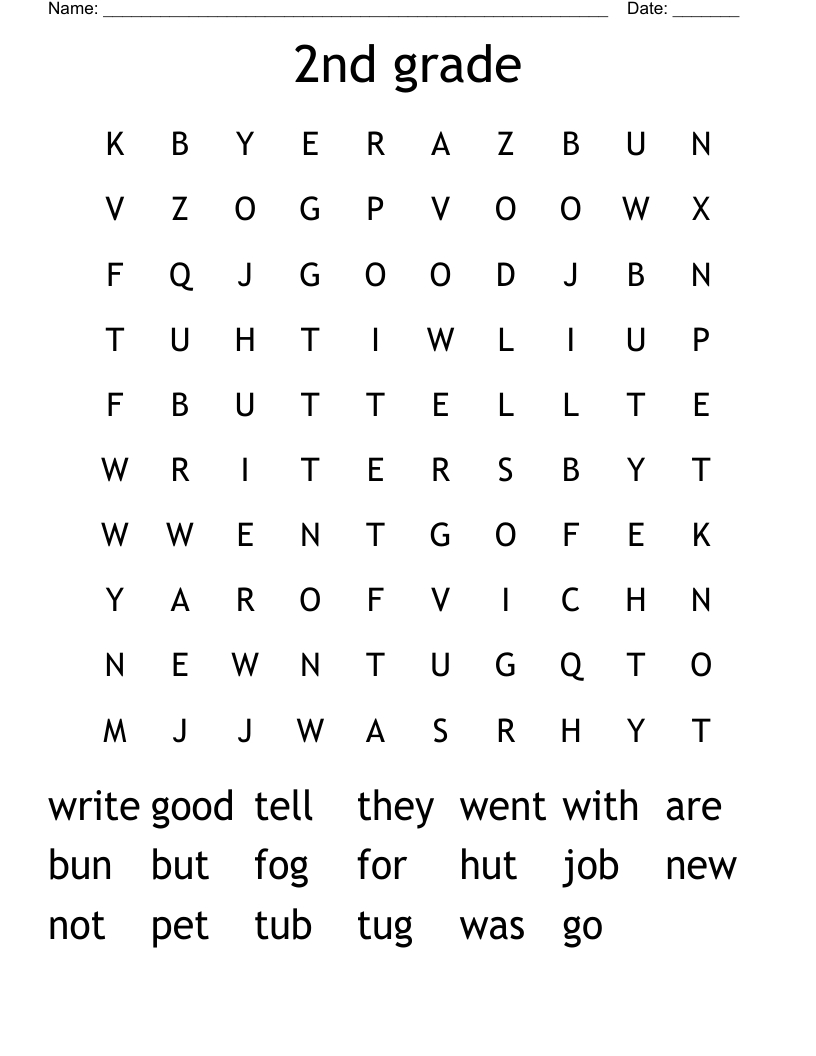 2Nd Grade Word Search - Wordmint in Free Printable Word Search For Second Grade